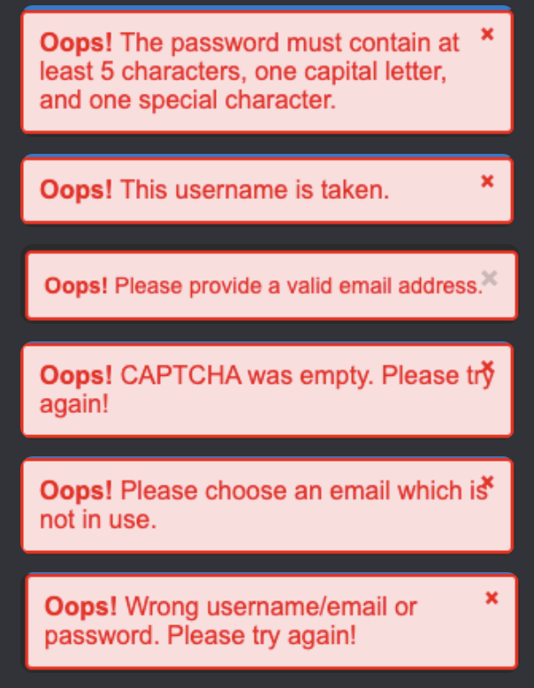 Form errorhandling