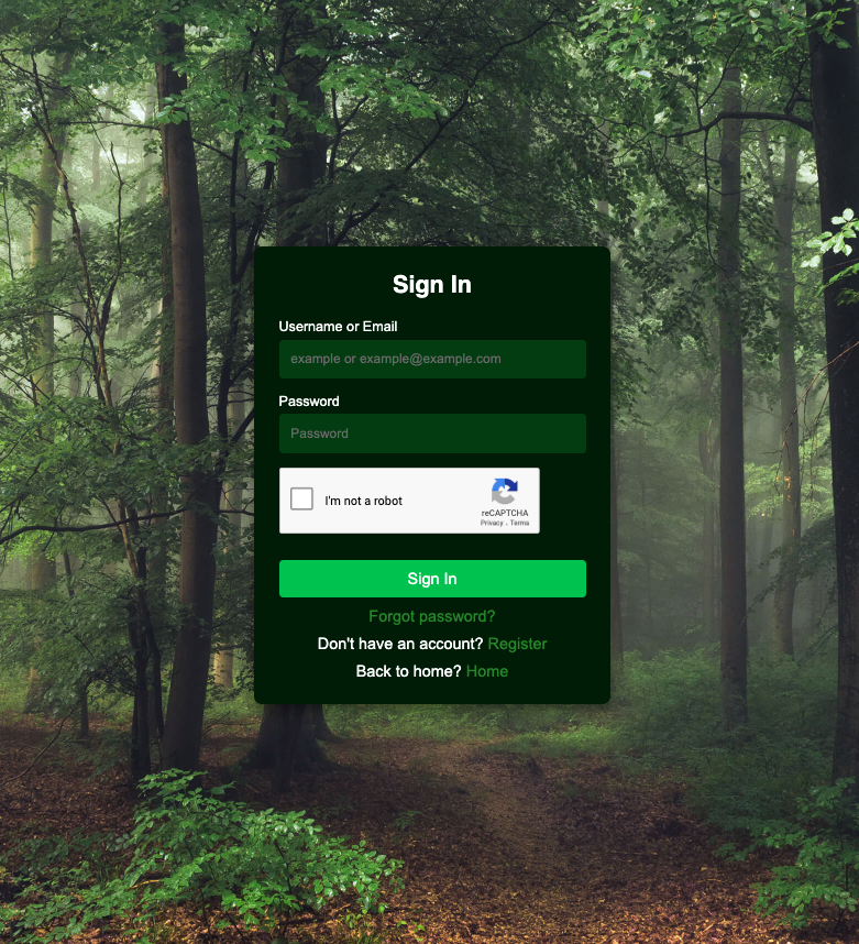 Login form