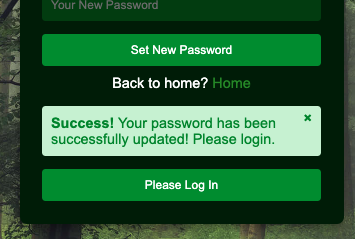 Success passwpord reset